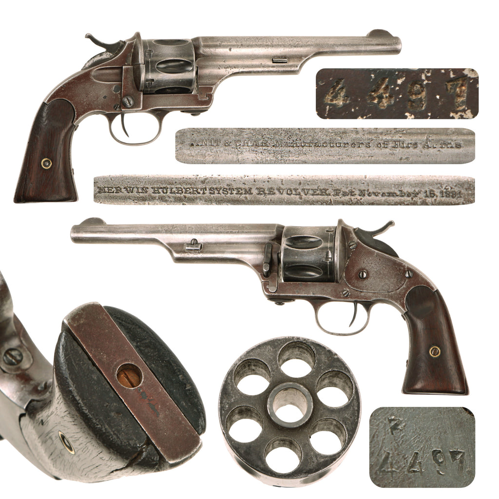 Original Spanish Basque Merwin Hulbert 2nd Model Army Revolver Copy by Anitua Y Charola of Eibar Circa 1890 - Matching Serial 4497 Original Items