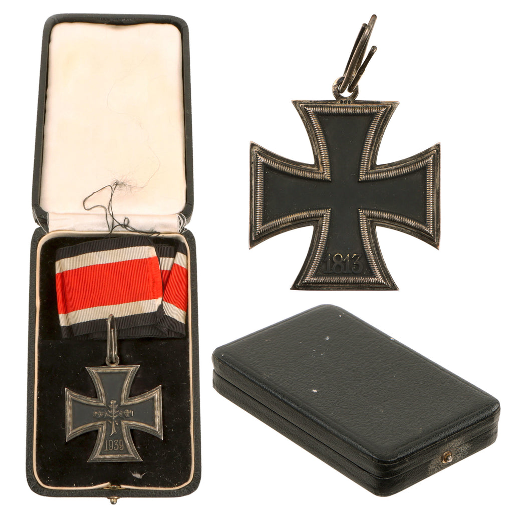 Original German Postwar Early 1957 Pattern Knight's Cross of the Iron Cross - “800” Silver Marked with Ribbon & Case