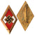 Original German WWII Gold HJ Enamel Honor Badge by Deschler & Sohn - RZM M1/52 - Numbered 65645