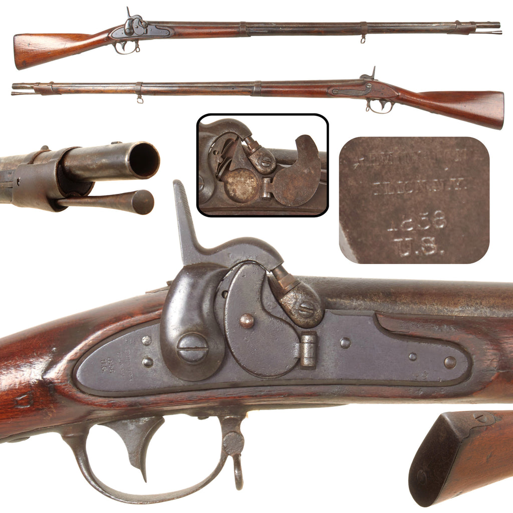 Original U.S. Civil War Remington-Maynard Tape Primer Percussion Converted M1835 Musket Dated 1858 - Restored to Full Length Original Items