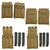 Original U.S. WWII USMC Set of Two 1944 Dated Thompson .45 Submachine Gun Magazine Pouches by Russell Mfg. Co. with Six Magazines by Crosby & Seymour