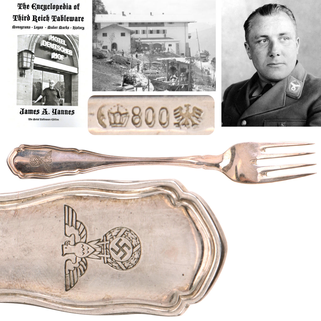 Original German WWII 800 Silver Berghof “House Service” Salad Fork by Bruckmann & Söhne
