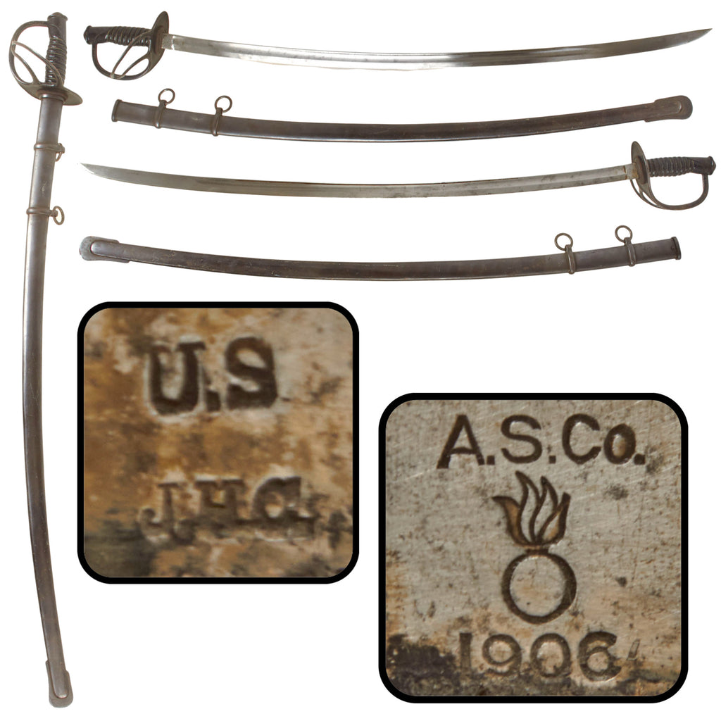Original U.S. Model 1906 Light Cavalry Saber with Scabbard by Ames Sword Company - Dated 1906