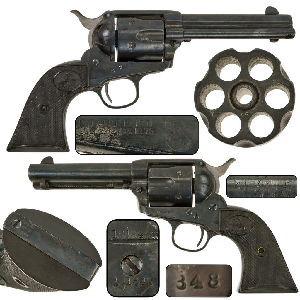 Original U.S. Colt Single Action Army .41 Colt Revolver with 4 3/4" Barrel, Serial No. 181845, Made in 1898 Original Items