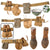 Original Vietnam War NVA VC Inert Short Stick Fragmentation Grenades in Carrier on Belt Rig with Bowl & Nylon