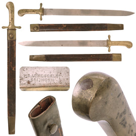 Original Danish 19th Century Pattern 1869 “Craftsman’s Sabre” Short Sword by German Maker P. D. Lüneschloss with Scabbard