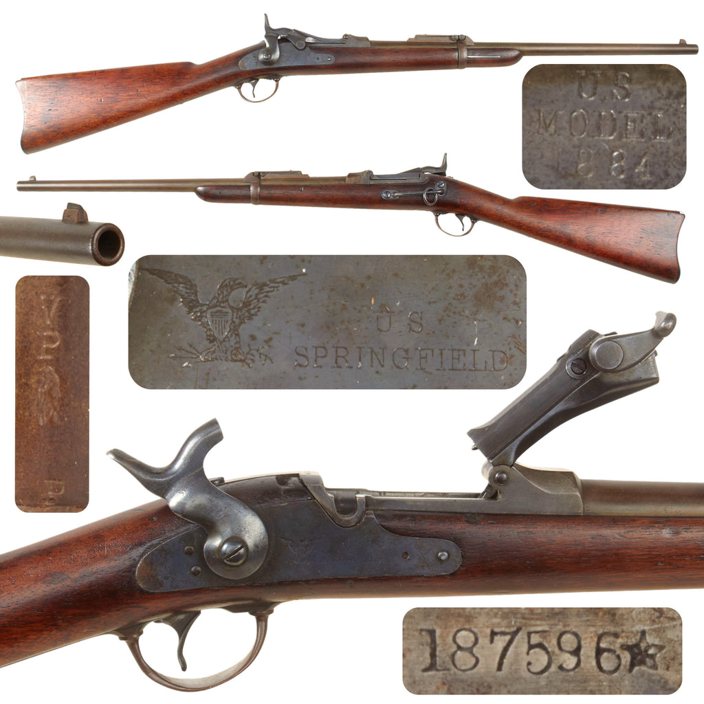 Original U.S. Springfield Trapdoor M1873-90 Saddle Ring Carbine with Rear Sight Guard Made in 1882 - Serial 187596★ Original Items