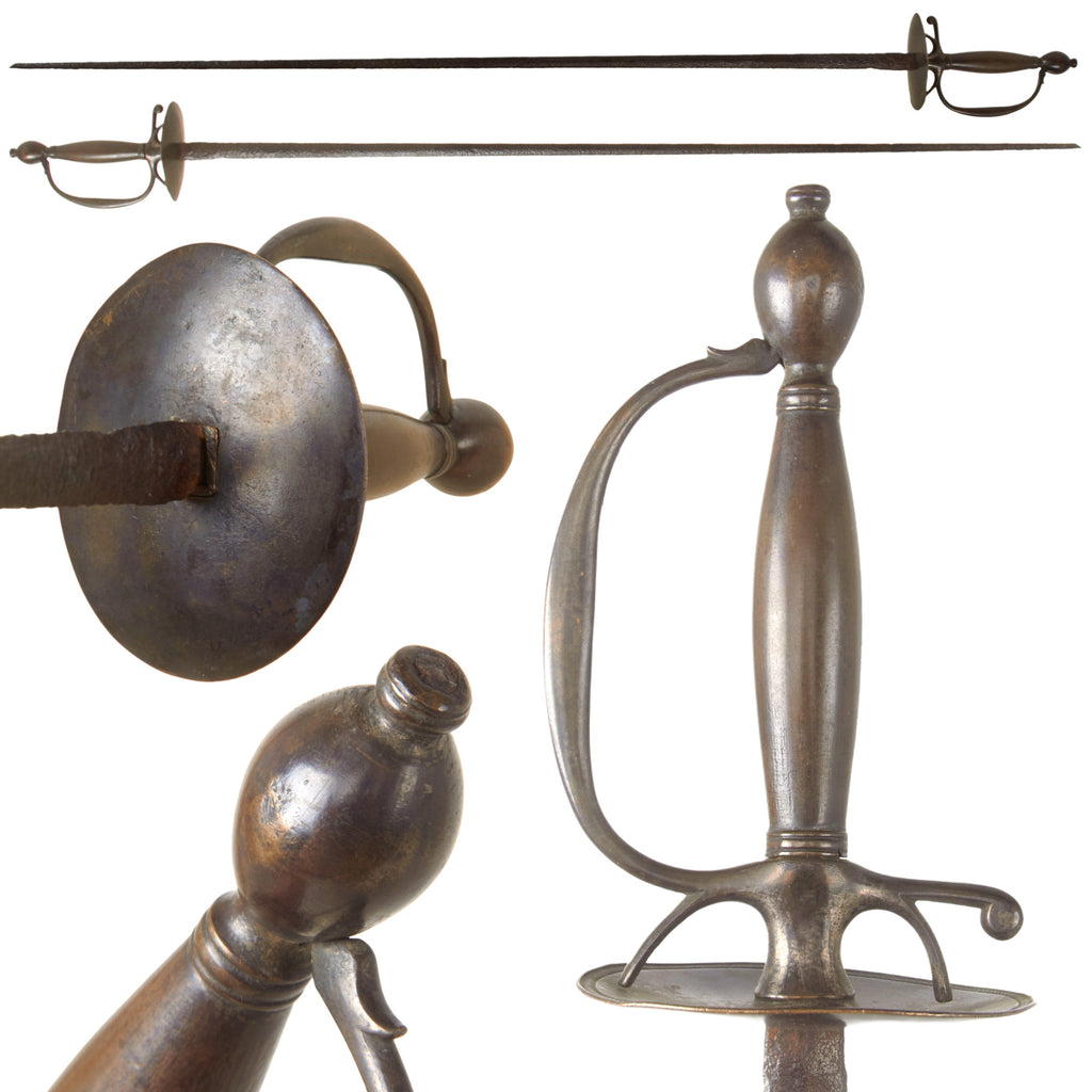Original French & Indian War Era American Épée Type Small Sword with Relic Blade & Brass Hilt Original Items