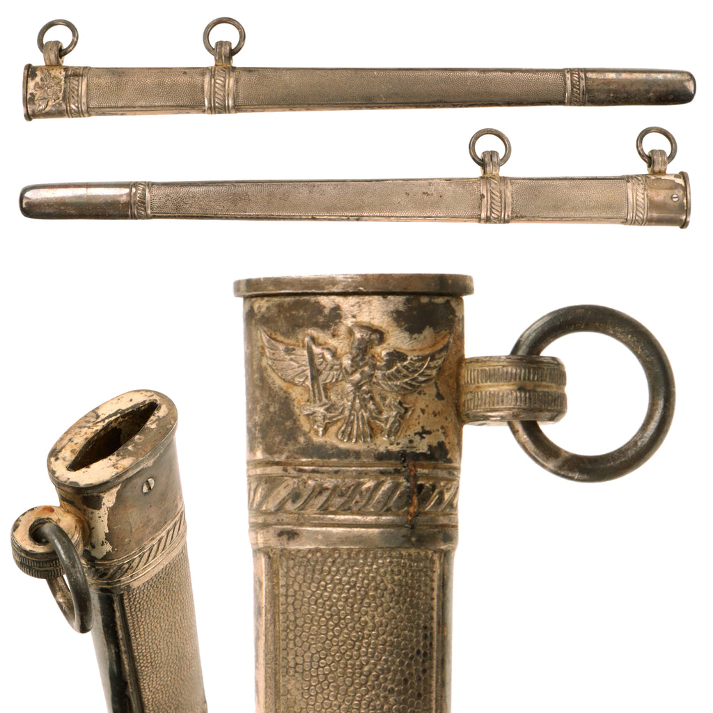 Original German WWII HJ National Youth Association Leader Dagger Silver Plated Steel Scabbard