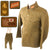 Original Japan WWII Imperial Japanese Officer Colonel’s Service Tunic, Breeches, & Suspenders with Colonel Rank Collar Tabs & Stitched Name on Interior - Kurita