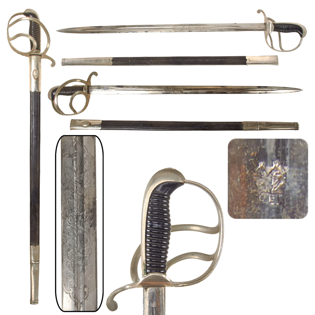 Original Imperial German WWI Bavarian Police Short Sword with Leather Scabbard by Carl Eickhorn Original Items