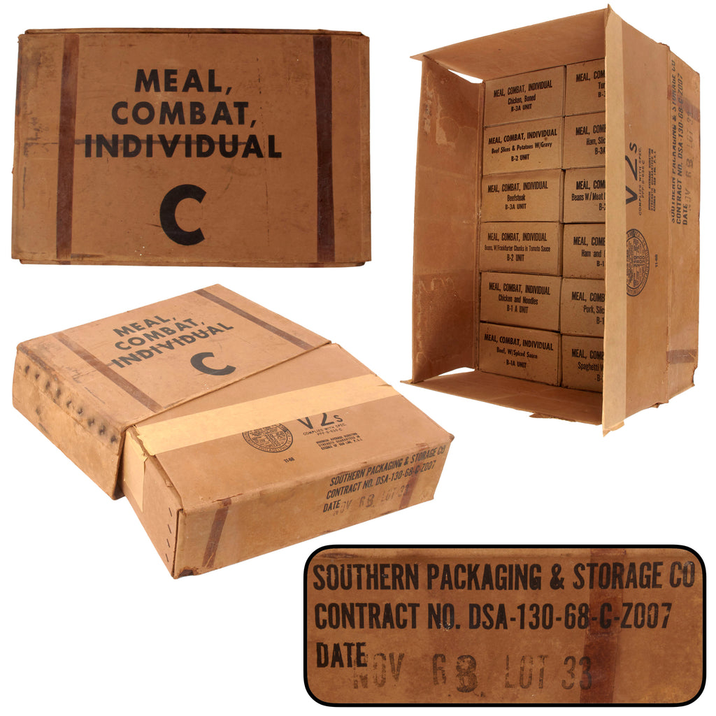 Original U.S. Vietnam War Unopened Type C Field Ration “C-Rat” by Southern Package & Storage Co. with Degradation - Dated November 1968