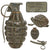 Original U.S. WWII Inert MkII Pineapple Grenade with Yellow Ring and M10A3 Fuze by The American Fireworks Company - Excellent