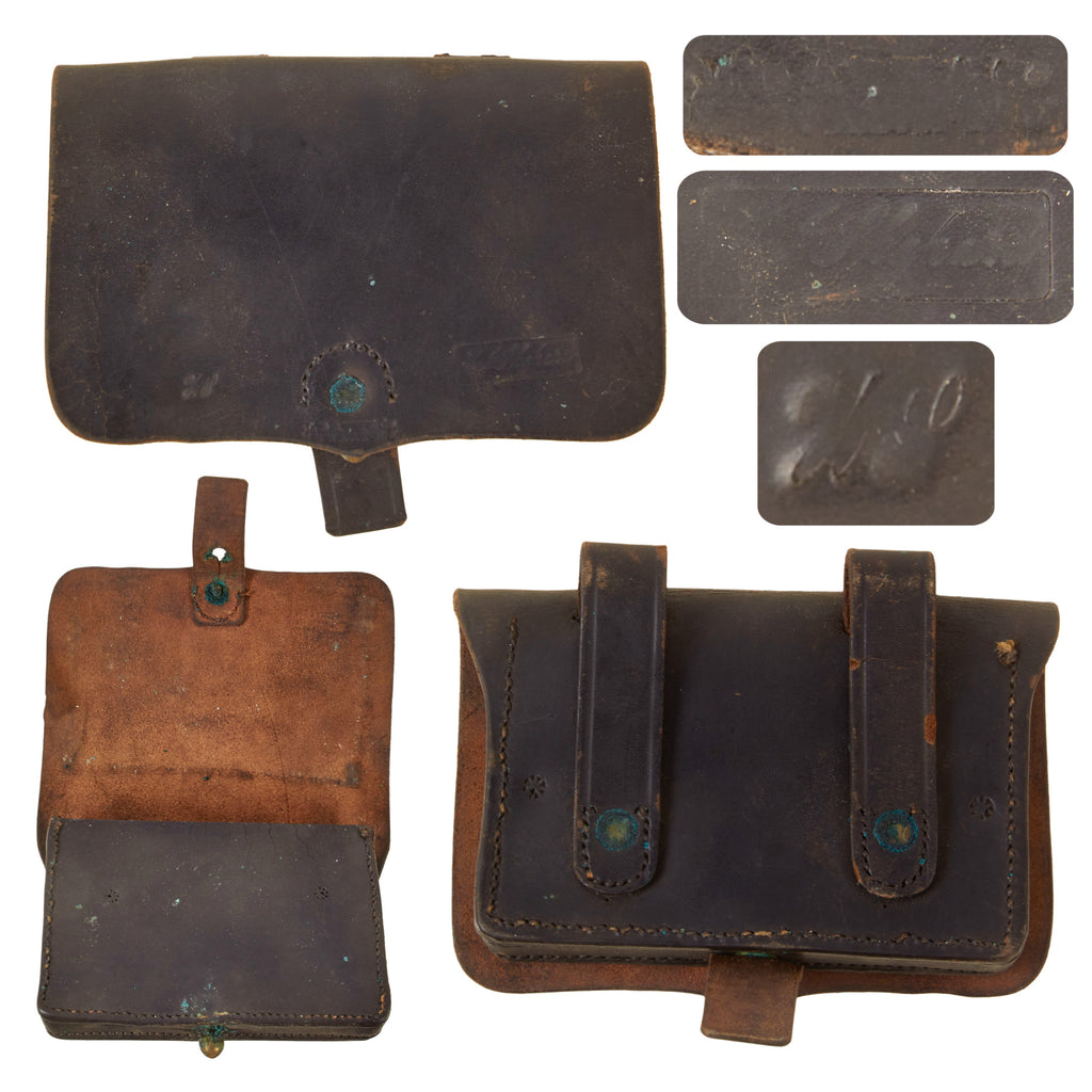 Original U.S. Civil War Excellent Federal Issue .44 Caliber Pistol Cartridge Box by J. Davy & Co. of Newark, New Jersey Original Items