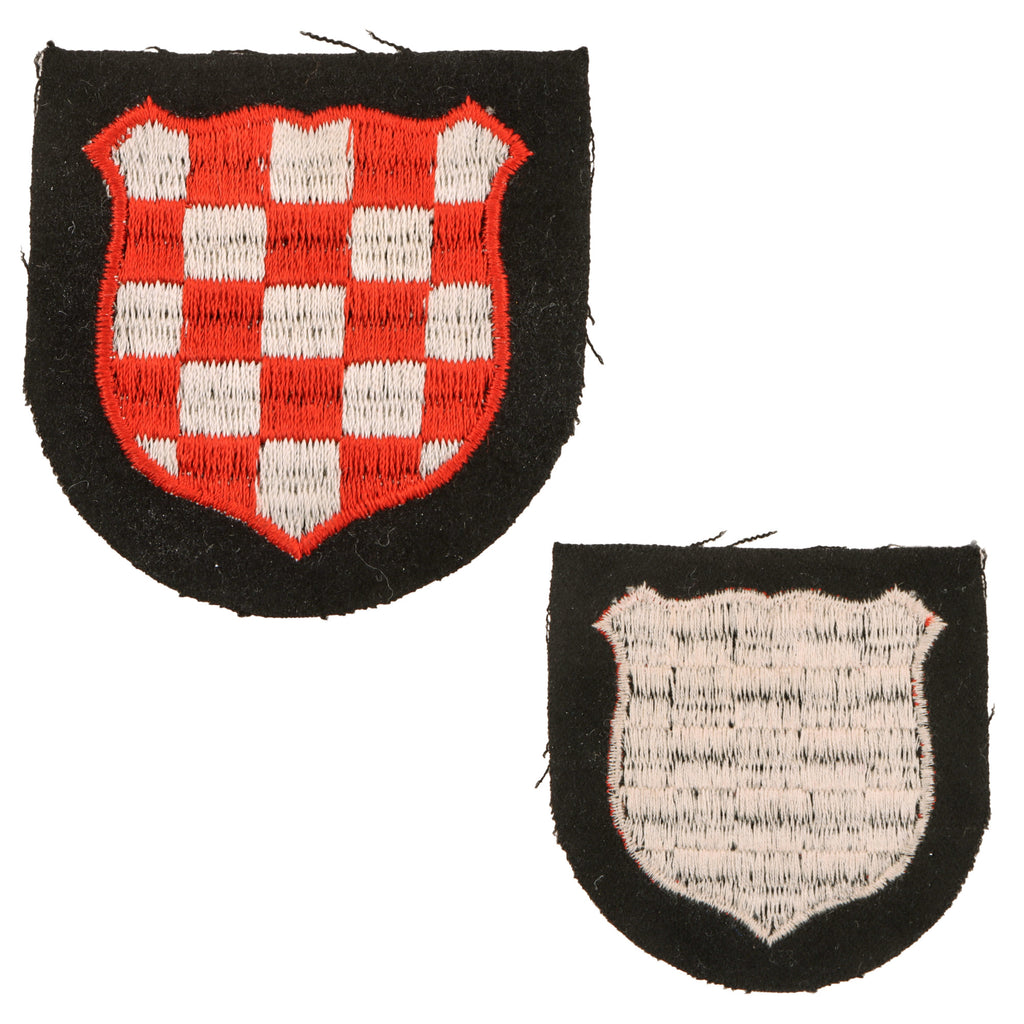 Original German WWII Croatian SS Volunteer 2nd Pattern Checkerboard Sleeve Shield