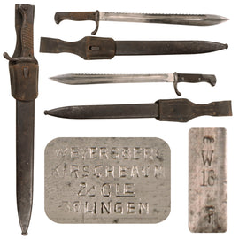 Original Imperial German M-1898/05 n/A Butcher Sawback Bayonet and Scabbard by Weyersber, Kirschbaum & Cie of Solingen - Dated 1916