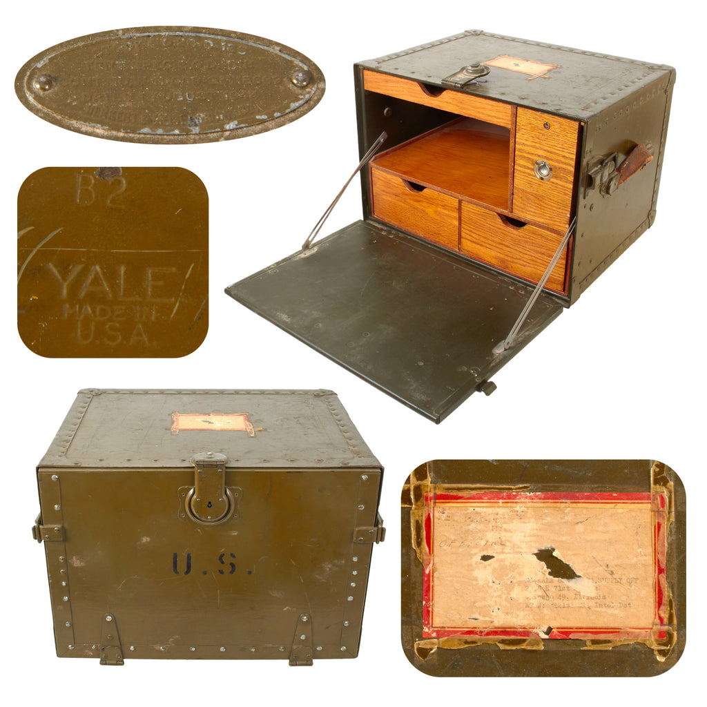 Original U.S. WWII 1942 Dated Army Officer's Folding Field Desk by