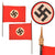 Original German WWII NSDAP Handheld Parade Flag with Wooden Pole - 22" x 16"