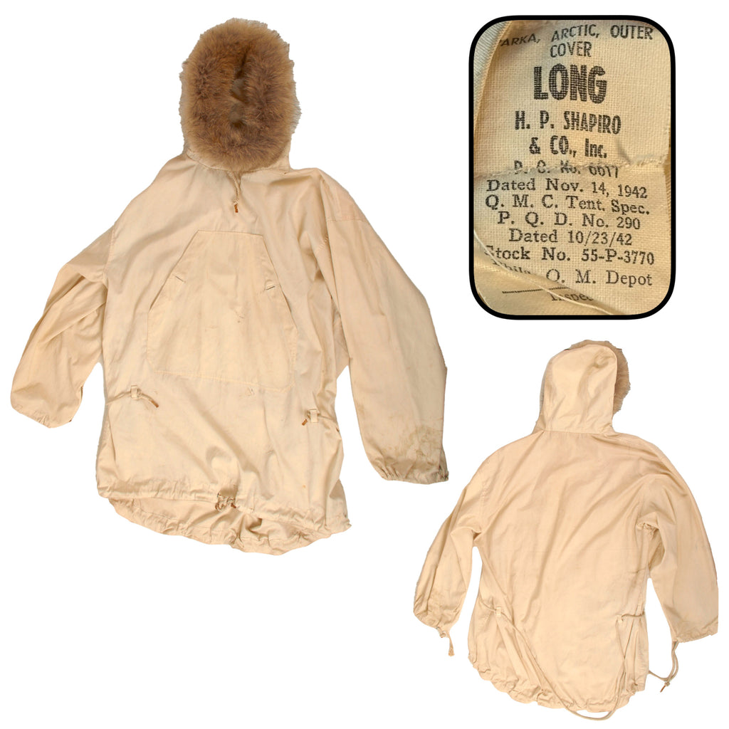 Original U.S. WWII Mountain Troops Arctic Parka Outer Cover by H.P. Shapiro & Co. - Contract Dated November 1942 Original Items