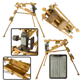 Original German WWII Era MG 42 / Yugoslav M53 Sustained Fire Lafette Tripod Mount with Macedonian Range Plate, Repainted Dunkelgelb