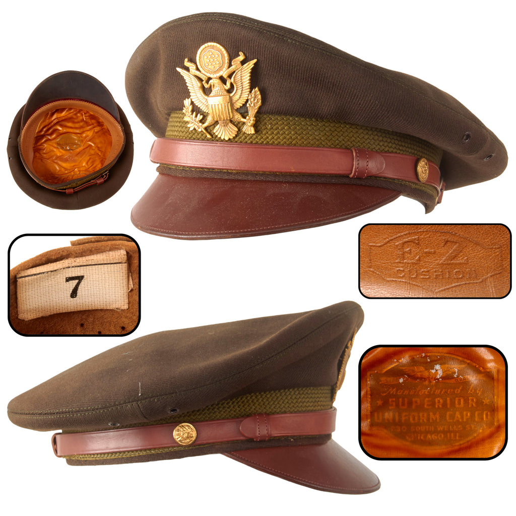 Original U.S. WWII USAAF Officer’s Visor Cap by Superior Uniform Cap Co. of Chicago - Size 7