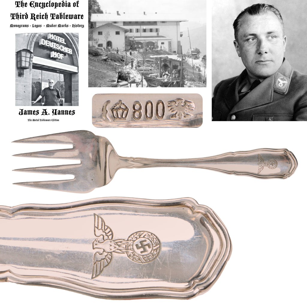 Original German WWII 800 Silver Berghof “House Service” Large Meat Serving Fork by Bruckmann & Söhne (Copy) Original Items