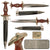 Original German WWII Early NSKK Dagger by Paul F. Dick of Esslingen with Flame Figured Grip and Later War Scabbard Original Items