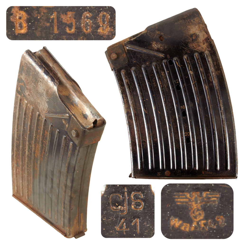 Original German WWII Flak 30/38 Anti-Aircraft Gun 20 mm Magazine - Dated 1941 - Flakvierling 38