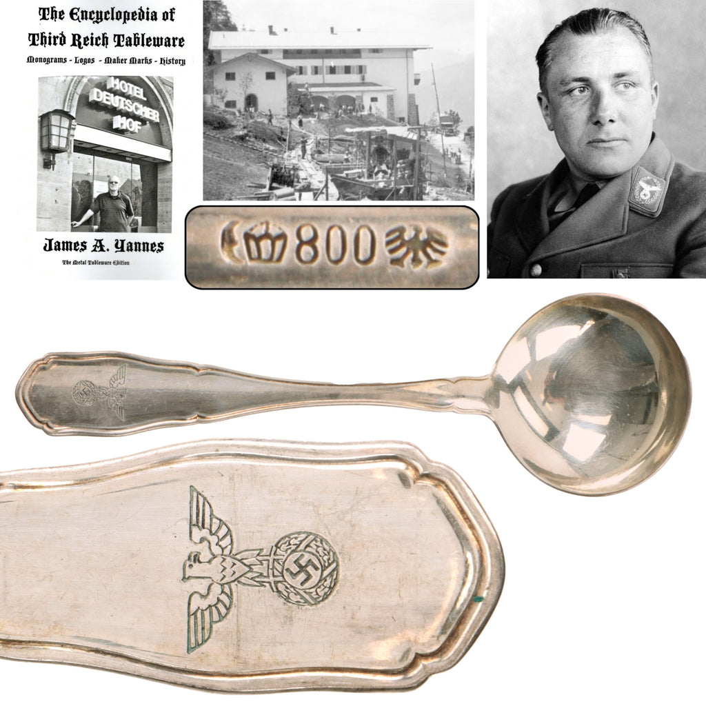 Original German WWII 800 Silver Berghof “House Service” Bouillon Soup Spoon by Bruckmann & Söhne Original Items