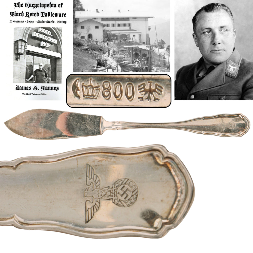 Original German WWII 800 Silver Berghof “House Service” Fish Knife by Bruckmann & Söhne Original Items