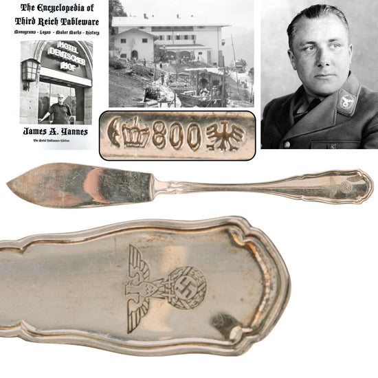 Original German WWII 800 Silver Berghof “House Service” Fish Knife by Bruckmann & Söhne Original Items