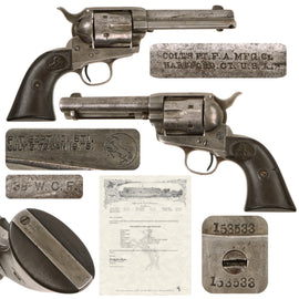 Original U.S. Colt .38-40 W.CF. Single Action Army SAA Revolver Made in 1893 with 4 3/4" Barrel and Factory Letter - Serial 153533