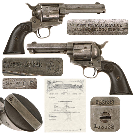 Original U.S. Colt .38-40 W.CF. Single Action Army SAA Revolver Made in 1893 with 4 3/4" Barrel and Factory Letter - Serial 153533