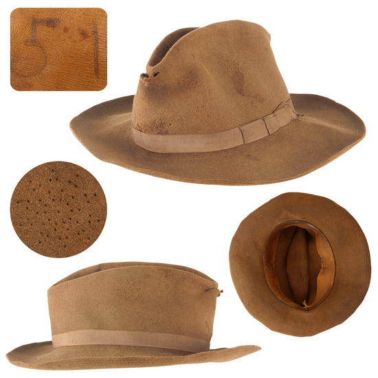 Original U.S. Indian Wars Spanish-American War Model 1883 Campaign Hat with Snowflake Vents & Sweatband - Excellent Original Items
