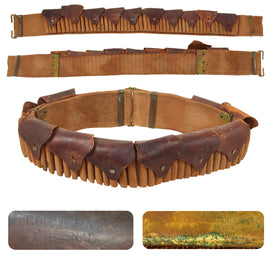 Original U.S. Spanish American War Rare Experimental Trials Rock Island Arsenal-Marked .30-40 Krag Rifle 100 Rd. Ammunition Belt by Mills & Orndorff