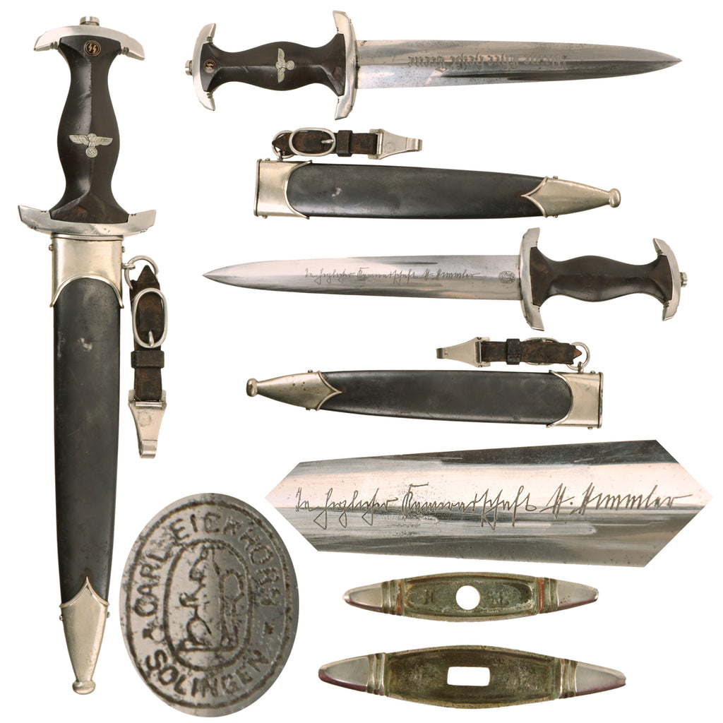 Original German WWII SS Model 1934 Heinrich Himmler Honor Dagger by Carl Eickhorn, Solingen, with Scabbard and Hanger - One of Approximately 2,500 Awarded