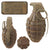 Original U.S. WWII Inert MkII Pineapple Grenade with Yellow Ring & M10A3 Fuze