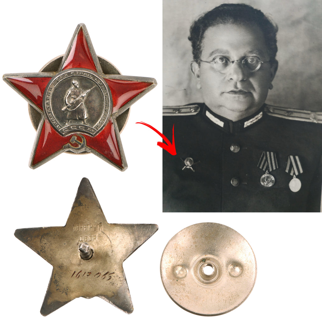 Original Soviet WWII Order of the Red Star No. 1,617,065 Awarded to Jewish Military Doctor Yakov Borisovich Birbraier – 2nd Guards Tank Army, Battle of Berlin