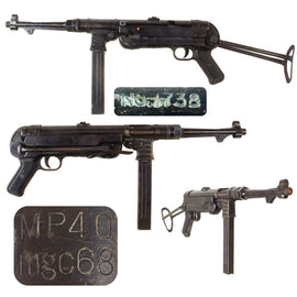 German WWII Replica MP-40 Cap Plug-Firing Submachine Gun by MGC Japan with Magazine - Serial No. 1738