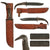 Original U.S. WWII USMC Early Blade-Marked Mark 2 KA-BAR Fighting Knife with Theater-Replaced Goat Horn Grip in Leather Sheath