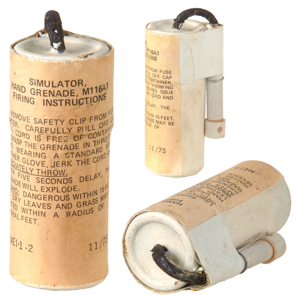 Original U.S. Vietnam War Era Inert Pyrotechnic Hand Grenade Simulator M116A1 - Dated November 1975