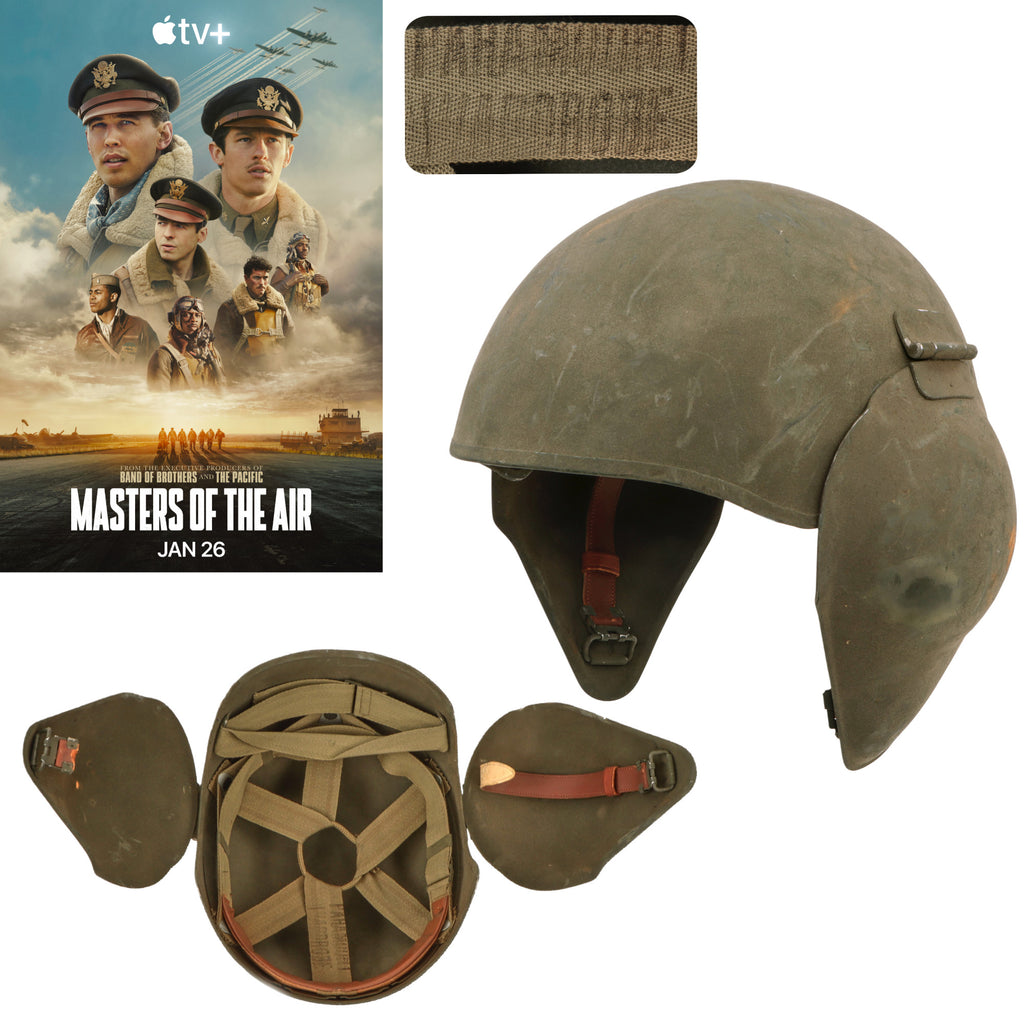 Original U.S. WWII USAAF Bomber Crew M5 Steel FLAK Helmet Used in Apple TV Series “Masters of the Air” Original Items