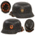 Original German WWII M34 Square Dip NSDAP Double Decal Civic Police Steel Helmet with Chinstrap and Liner Remnants - Ordnungspolizei Original Items