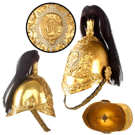 Original British Crimean War Era Pattern 1847 7th (The Princess Royal’s) Dragoon Guards Brass Cavalry Helmet with Horsehair Plume - No Liner