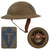 Original British Made U.S. WWI Mark I Doughboy Helmet with Original Hand Painted 36th Infantry Division Arrowhead Insignia, Textured Finish, Liner and Chinstrap Original Items