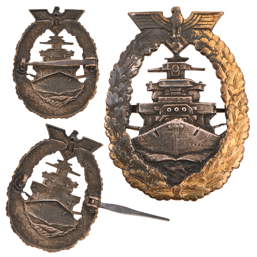 Original German WWII French Made Kriegsmarine High Seas Fleet Badge, Bacqueville Attributed