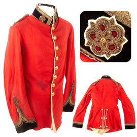 Original British Victorian Era East Lancashire Regiment Scarlet Officer's Dress Tunic
