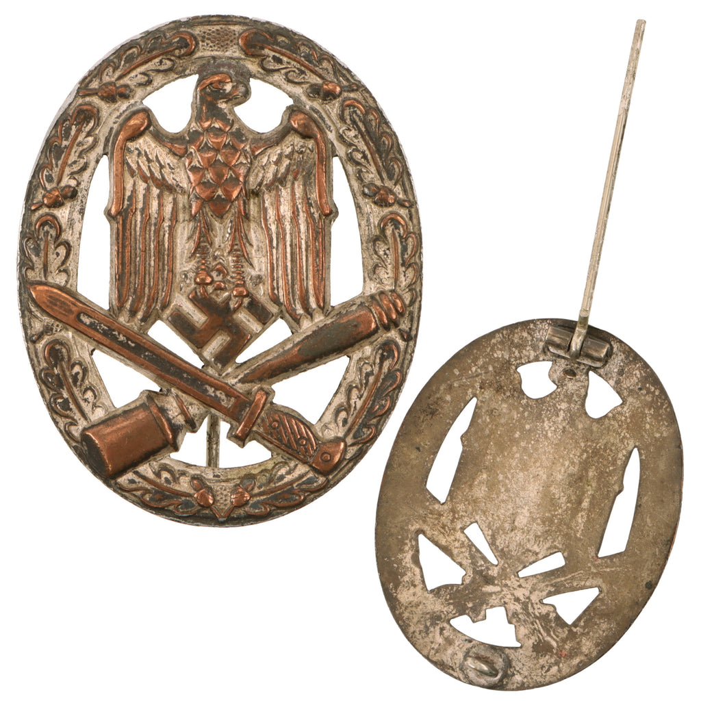 Original German WWII General Assault Badge in Silver - Rare Solid CupAl Construction, Unknown Maker