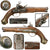 Original 18th Century Spanish Ripoll Miquelet Flintlock 15 Bore Officer Belt Pistol with Grotesque Mask Mounts, Lock by Pere Torrento, Barrel Attributed to Eudald Molas Original Items