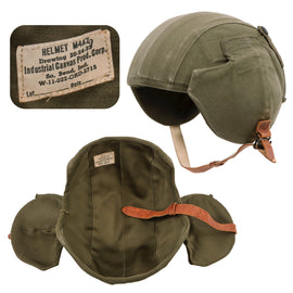 Original U.S. WWII USAAF Bomber Crew M4A2 Flak Helmet by Industrial Canvas Products Corp. - Complete